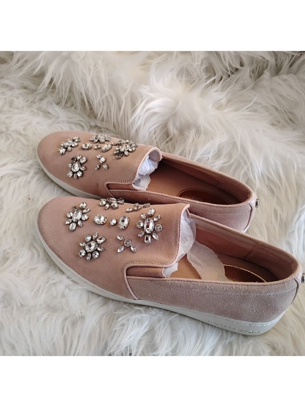 Michael Kors Keaton Rhinestone embellished slide-on Sneakers. Size 9. - Picture 11 of 14